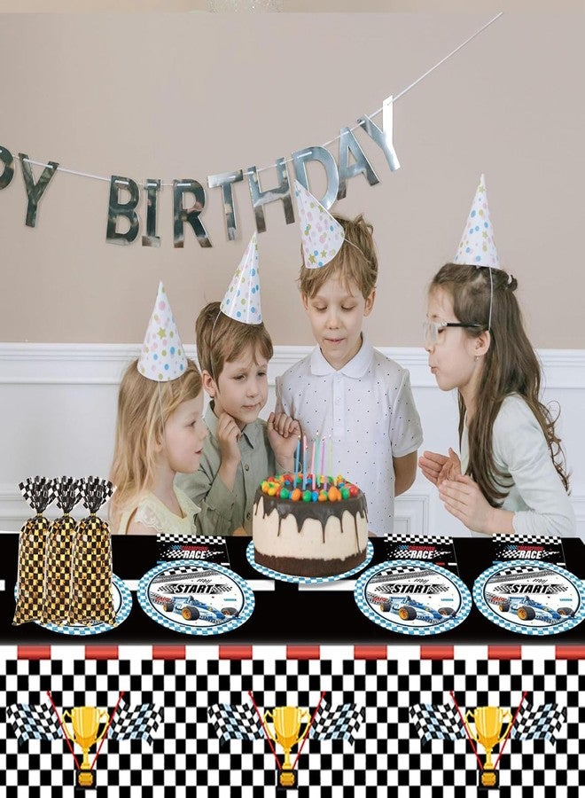 CSTYWC 50 Pieces Cellophane Car Candy Bags Black White Checkered Racing Treat Bags Plastic Race Gift Goodie bags with 50Pieces Twist Ties for Cars Birthday Party Decorations - Image 4
